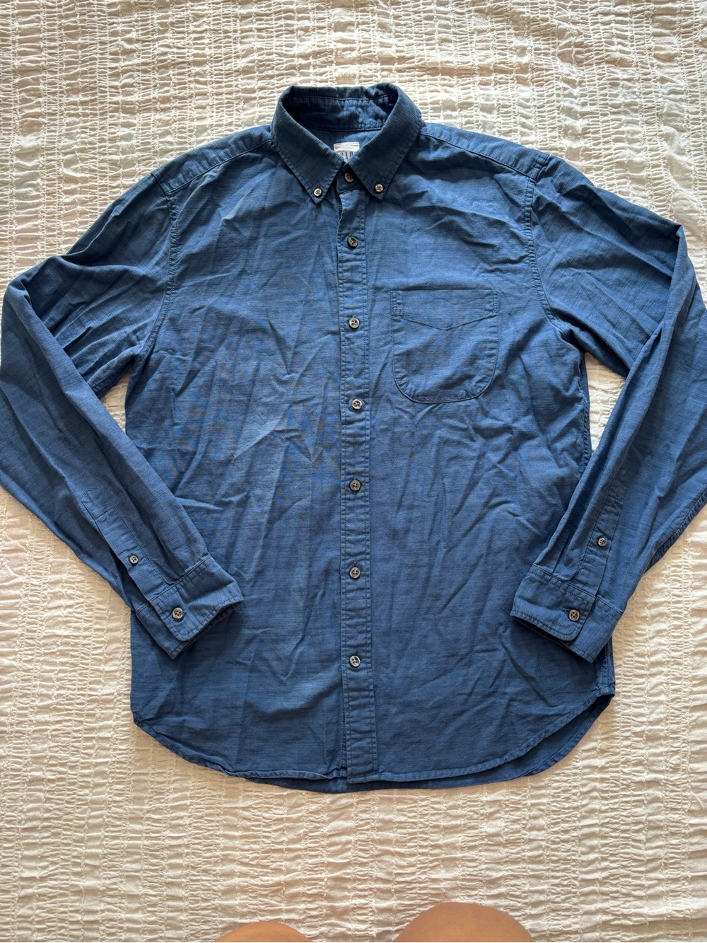 GAP Indigo Blue Long-Sleeve Button-Down Shirt